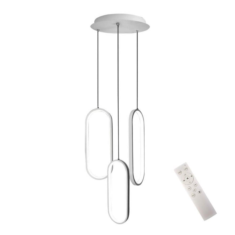 Modern Curved 3 Oval Chandeliers Aluminum Ceiling Light