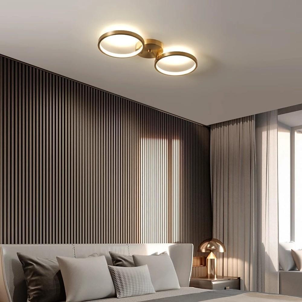 Three Light Flush Mount Ceiling Light LED Copper Modern Flush Mount Lighting