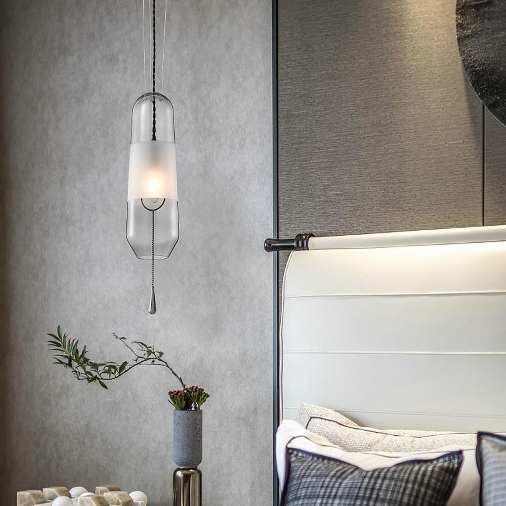 Long Oval Glass LED Nordic Pendant Lighting Hanging Lamp Ceiling Lights