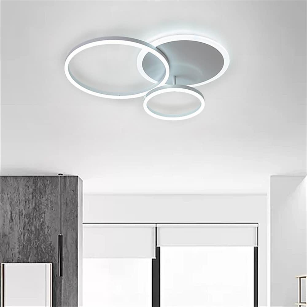 3-Layers LED Modern Circle Flush Mount Light - 3-Color Dimmable, 26"x20"